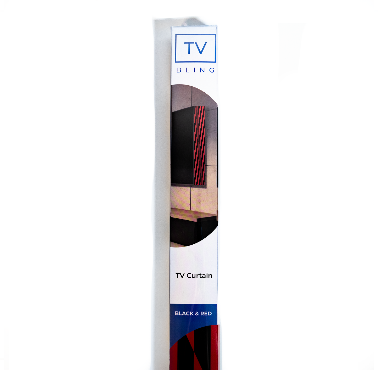 TV Bling Black & Red TV Curtain Fits up to 80-inch TV