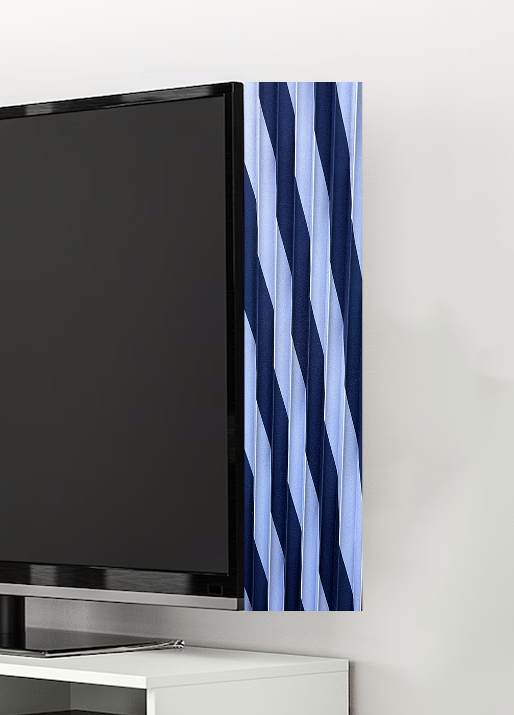 Navy & Grey (TV BLING) TV Curtain