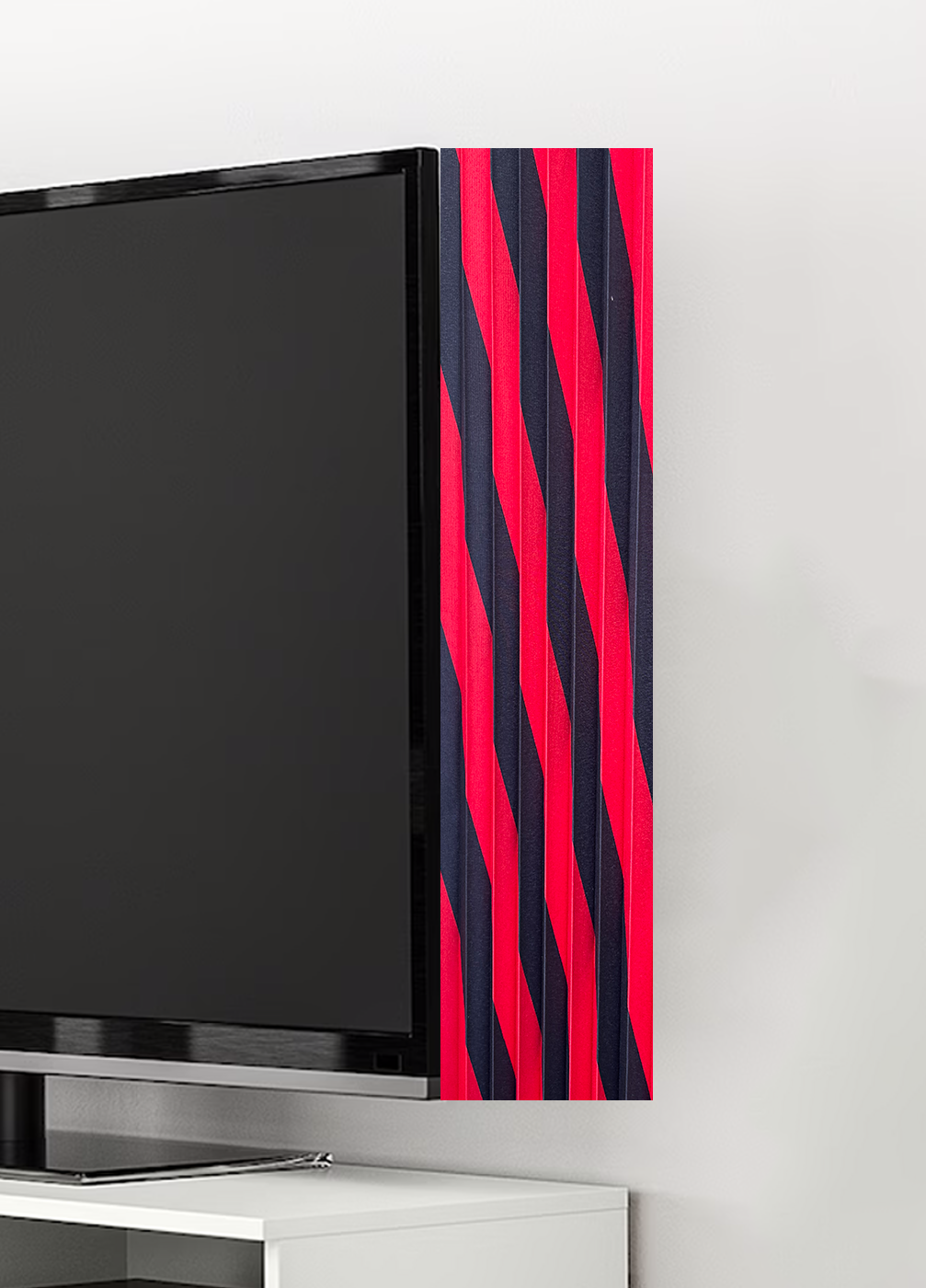 TV Bling Black & Red TV Curtain Fits up to 80-inch TV