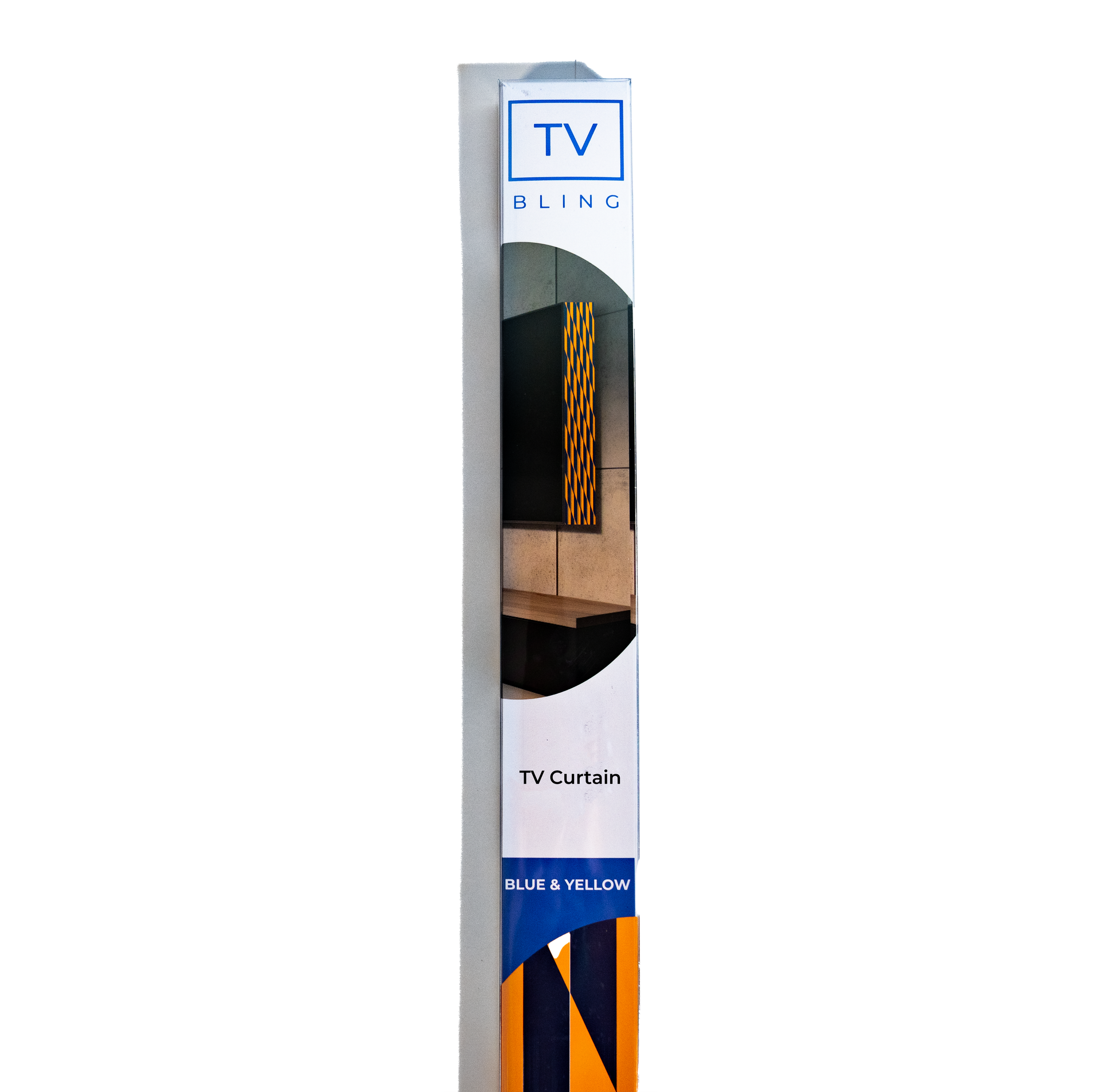 TV Bling Blue & Yellow TV Curtain
