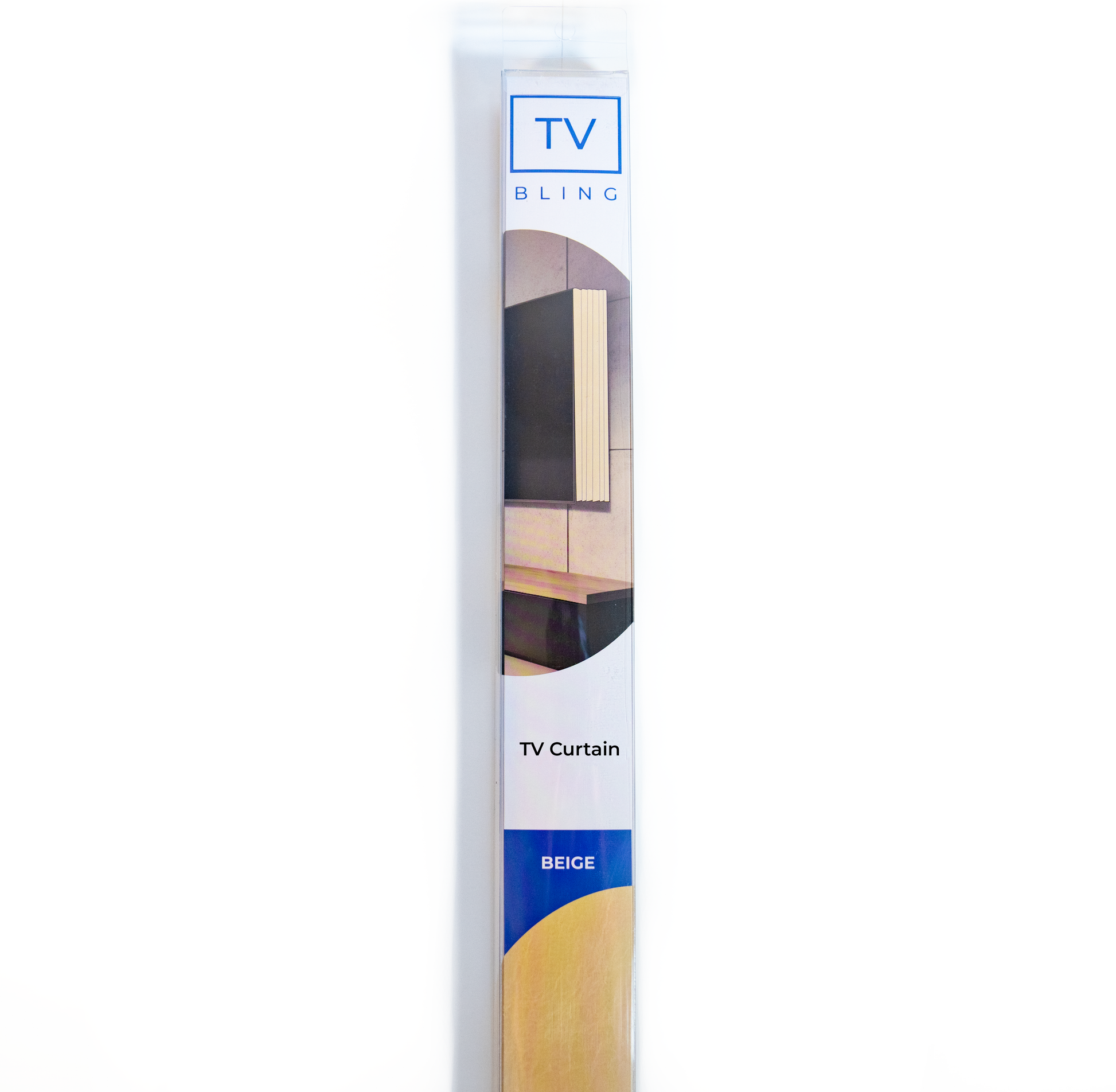 TV Bling Beige TV Curtain Fits up to 80-inch TV